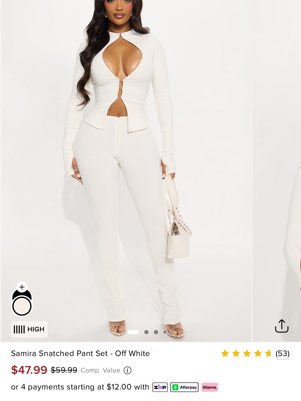 Off-White Women's Snatched Pant Jumpsuit Set